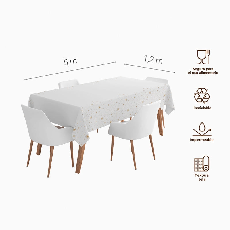 Rollo Mantel Papel Navidad 1.20 x 5 m Blanco Ornaments