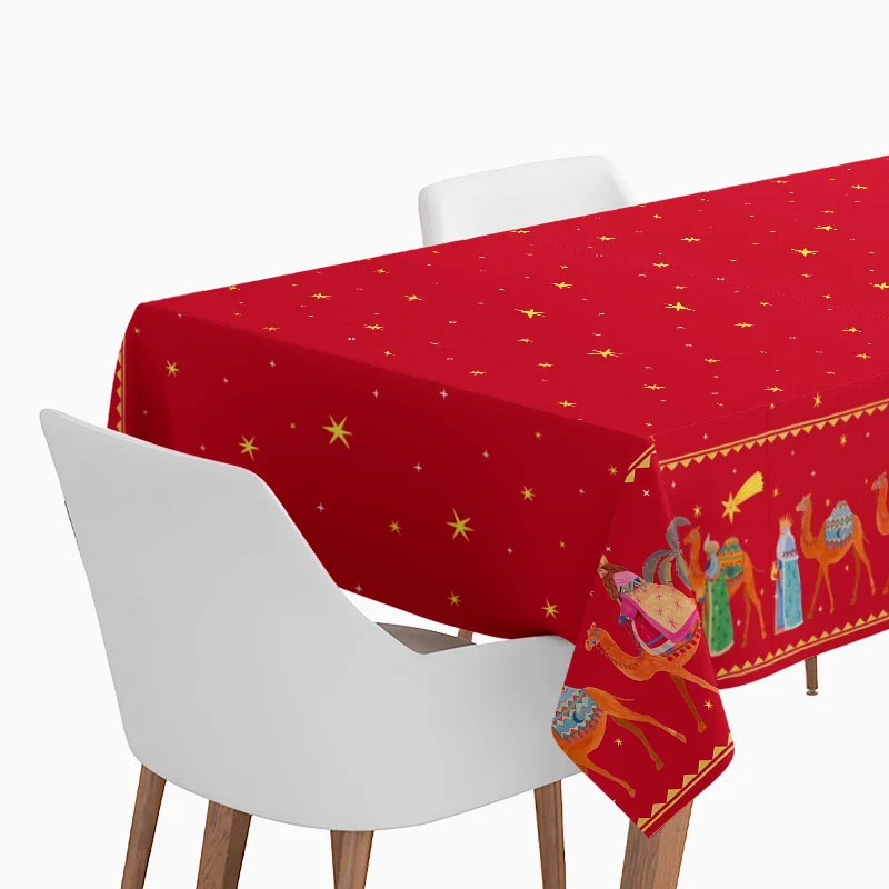 Rollo Mantel Papel 1.20 x 5 m Rojo Reyes Magos
