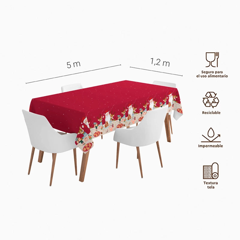 Rollo Mantel Papel Navidad 1.20 x 5 m ¡Llega Papá Noel!