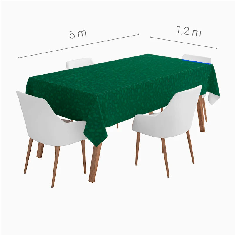 Christmas Paper Tablecloth Roll 1.20 x 5 m Green Poinsettia