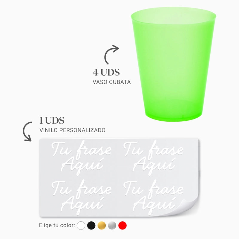 Vaso Cubata Ancho Verde 480 cc Personalizado