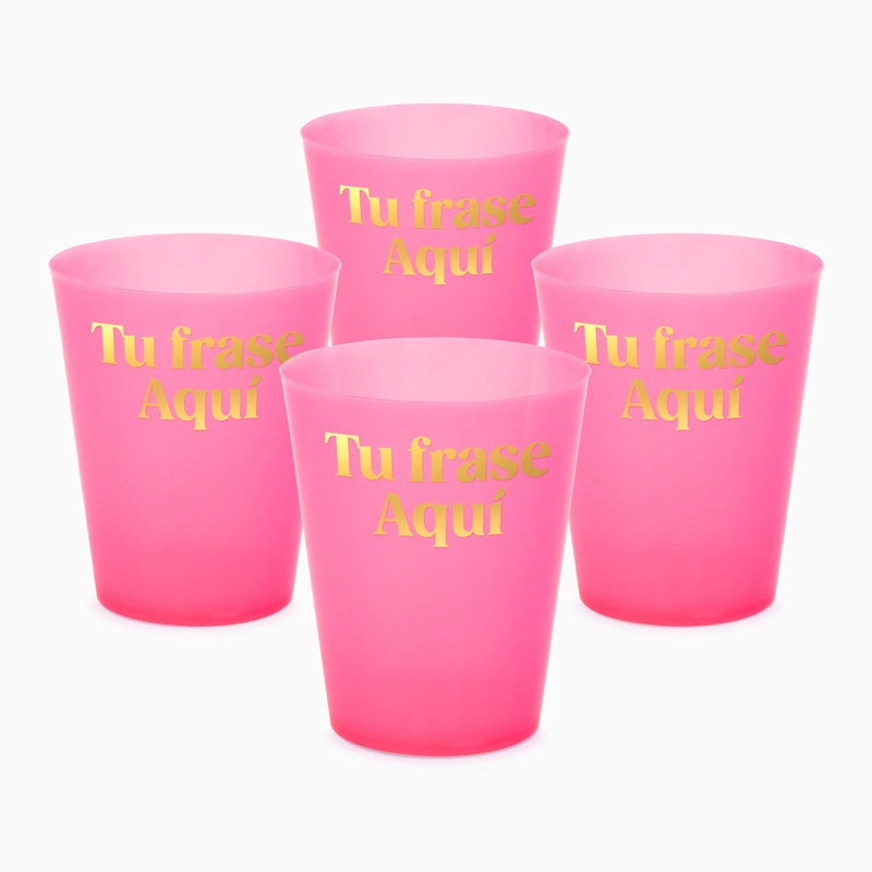 Vaso Cubata Ancho Rosa 480 cc Personalizado Pegatinas
