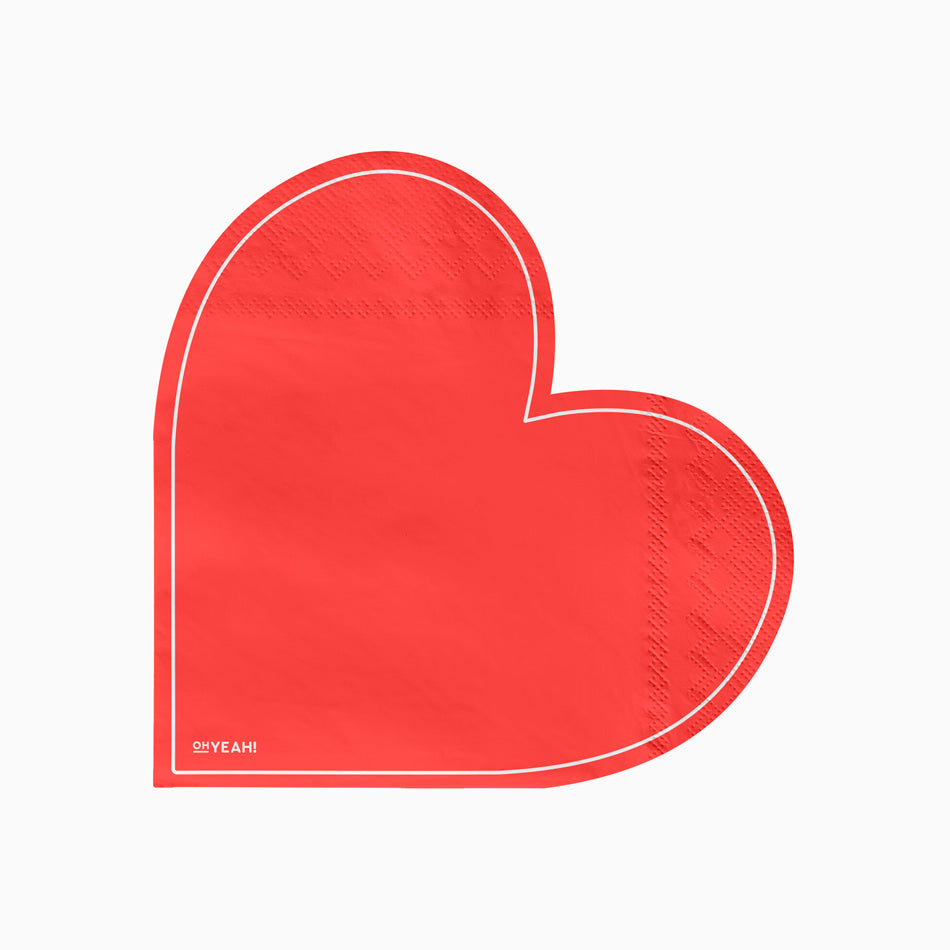 Servilleta Papel Doble Capa Corazón San Valentín Rojo