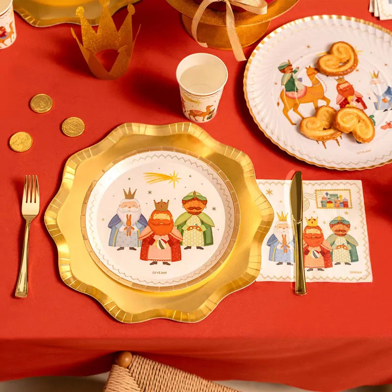 Inspiracion con Kit Mesa Basic Navidad 6 Personas Petit Reyes Magos 48 piezas