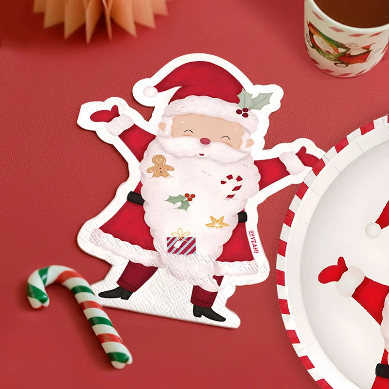 Double Layer Paper Napkin Christmas Shape Santa Claus is coming!