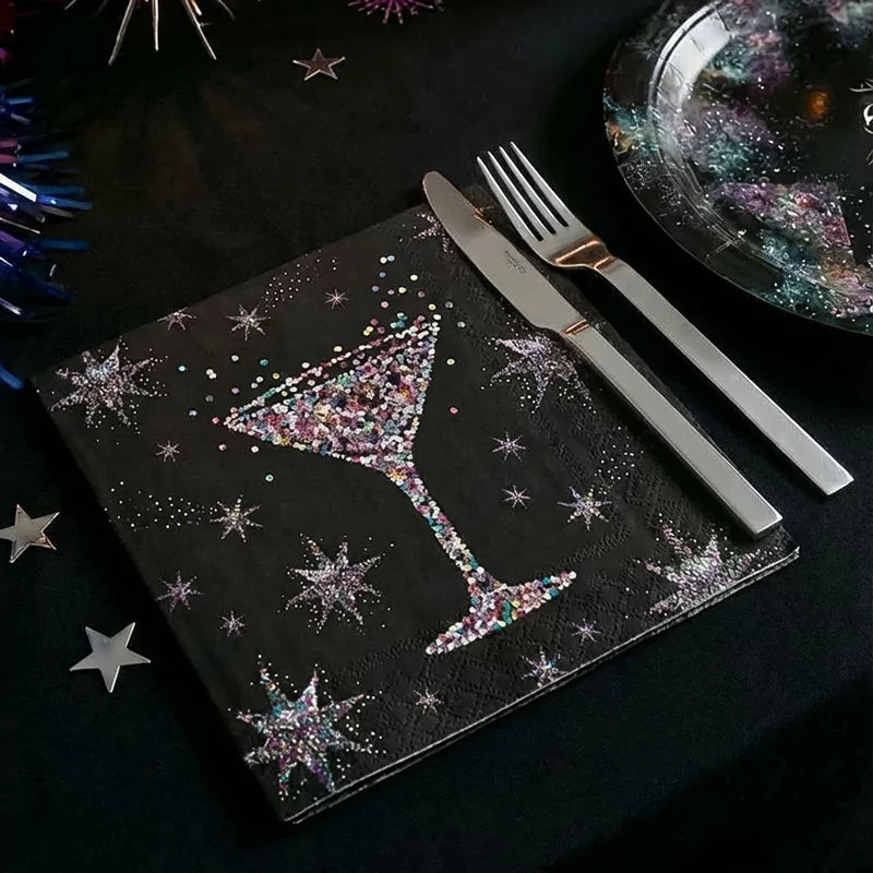 Christmas Double Layer Paper Napkin 33 x 33 cm New Year's Eve Stars