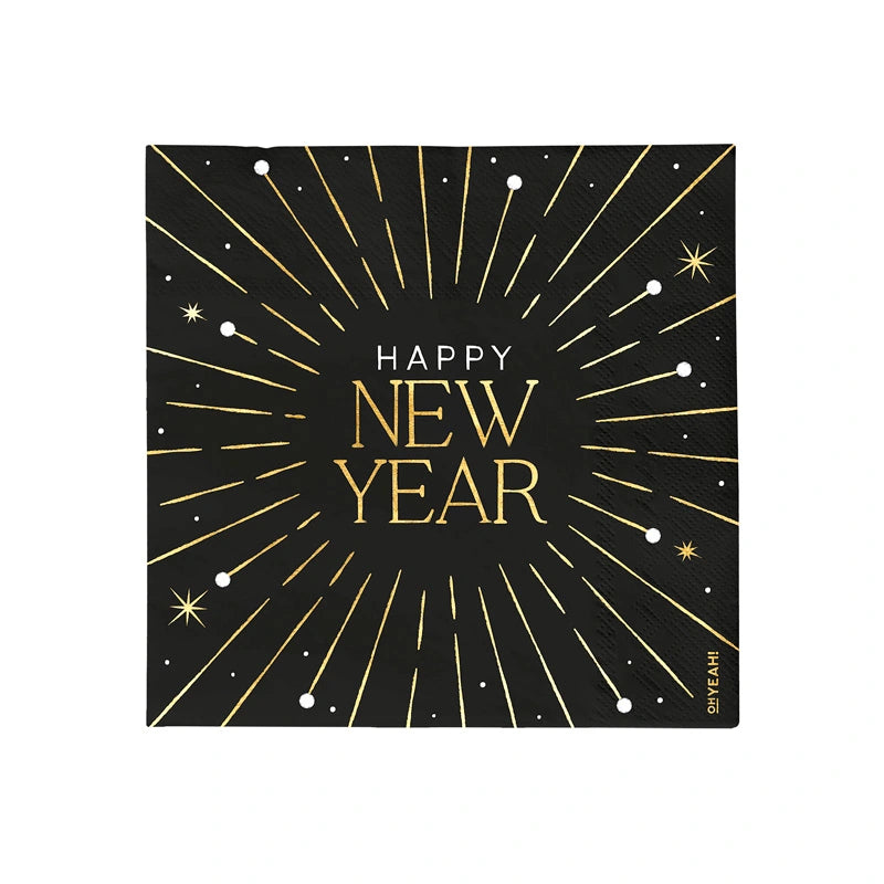 Servilleta Papel Doble Capa 33 x 33 cm Nochevieja 'Happy New Year'