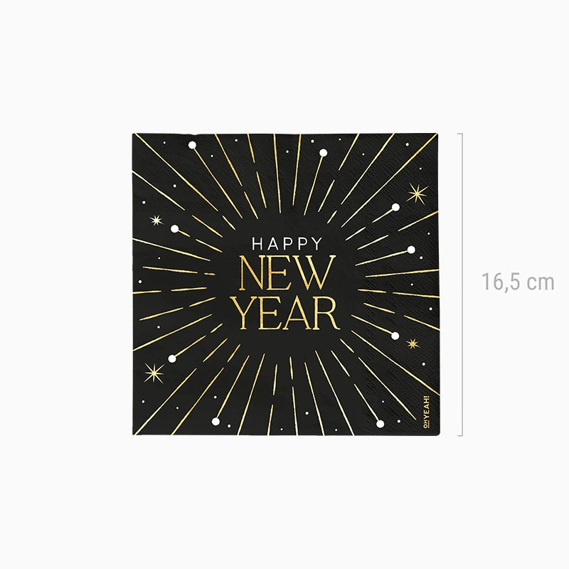 Servilleta Papel Doble Capa 33 x 33 cm Nochevieja 'Happy New Year'