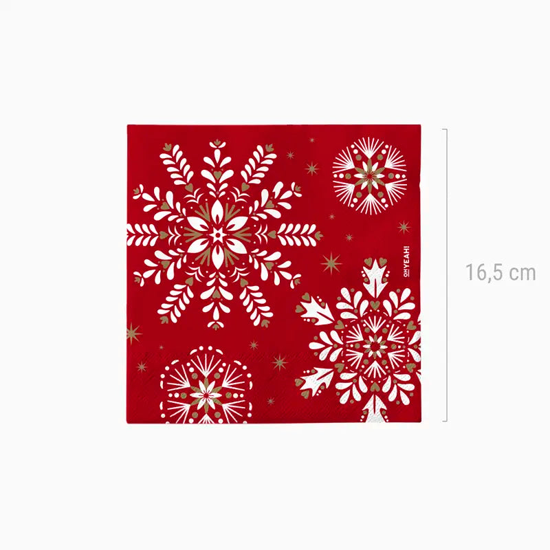 Doppio strato natalizio di tovagliolo di carta 33x33 cm fiocchi oro e bianchi