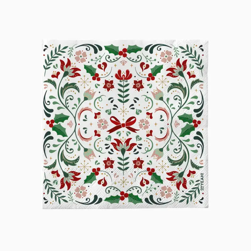 Servilleta Papel Doble Capa Navidad 33 x 33 cm Motivos Florales