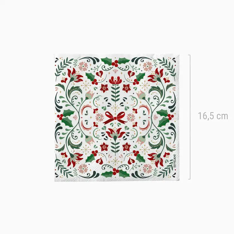 Servilleta Papel Doble Capa Navidad 33 x 33 cm Motivos Florales