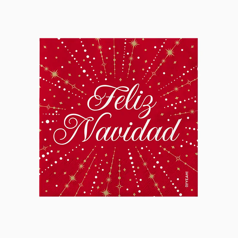 Servilleta Papel Doble Capa Navidad 33 x 33 cm Rojo 'Feliz Navidad'