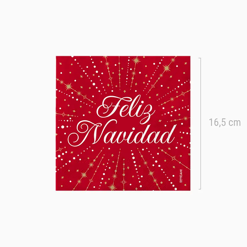 Papel quadrado Christmas Double Capa 33x33 cm Red 'Feliz Natal'