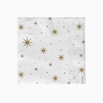 Servilleta Papel Doble Capa Navidad 33 x 33 cm Blanco y Dorado Estrellas