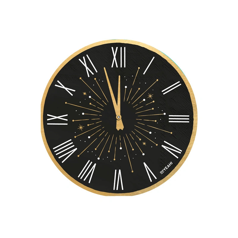 Servilleta Papel Doble Capa 33 x 33 cm Nochevieja con forma Reloj