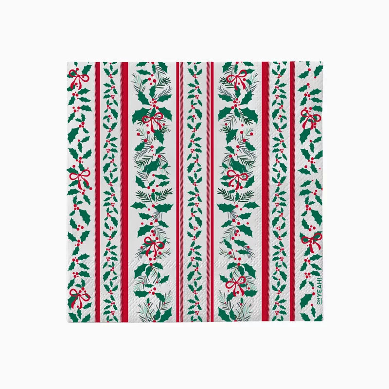 Servilleta Papel Doble Capa 33 x 33 cm Navidad Acebo