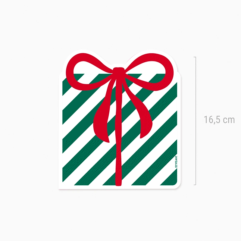 Servilleta Papel Doble Capa 40 x 33 cm Navidad con forma Regalo