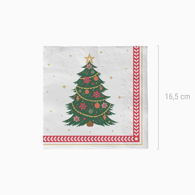 Servilleta Papel Doble Capa Navidad 33 x 33 cm Abeto
