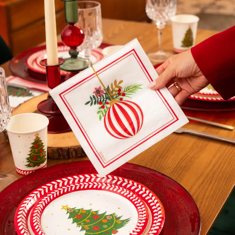 Servilleta Papel Doble Capa Navidad 33 x 33 cm Adorno Navideño