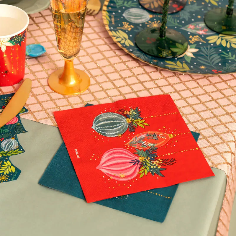 Doppelpapier Serviettenschicht 33x33 cm Weihnachtsschmuck rot