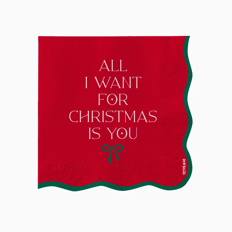 Servilleta Papel Doble Capa 33 x 33 cm All I Want For Christmas