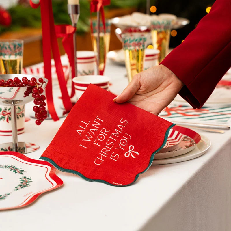 Servilleta Papel Doble Capa 33 x 33 cm All I Want For Christmas