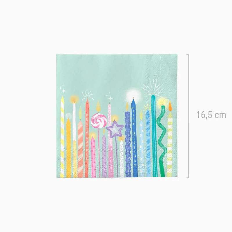 Guardanapo de papel dupla camada 33 x 33 cm Velas de aniversário