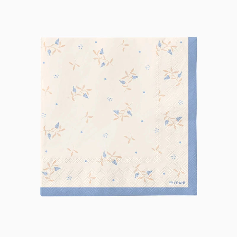 Servilleta Papel Doble Capa 33 x 33 cm Floral Azul