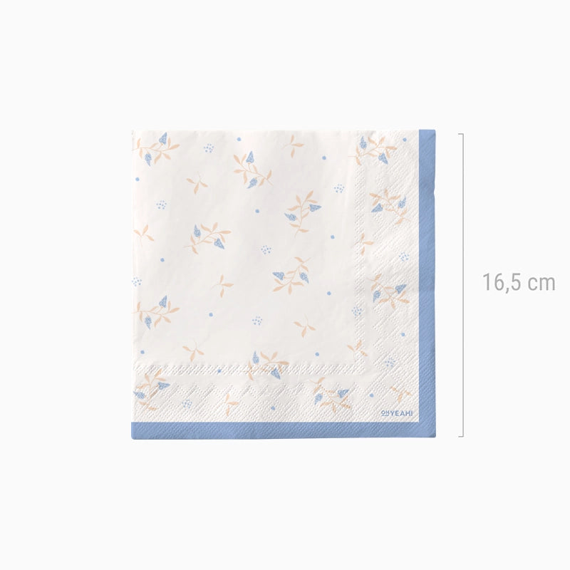 Servilleta Papel Doble Capa 33 x 33 cm Floral Azul