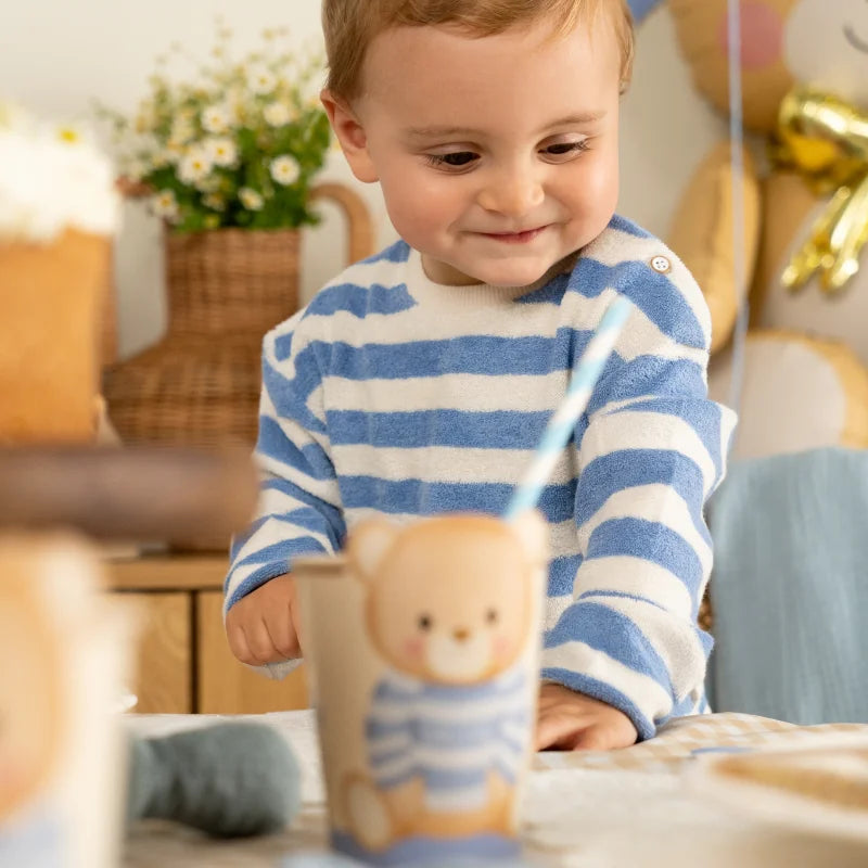 Paper Cup with Cover 270 cc Baby Blue Bear