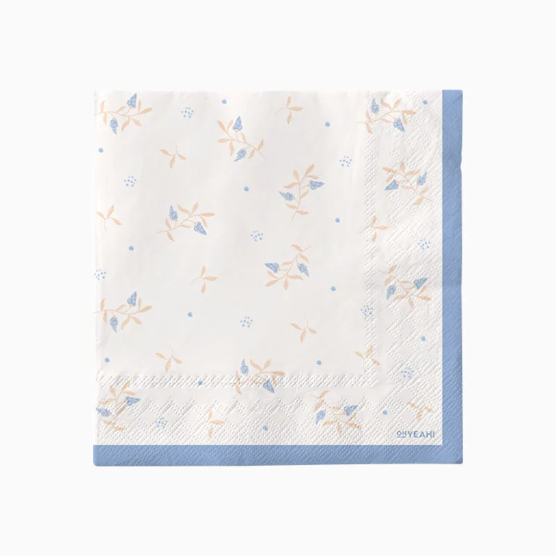 Servilleta Papel Doble Capa 33 x 33 cm Floral Azul
