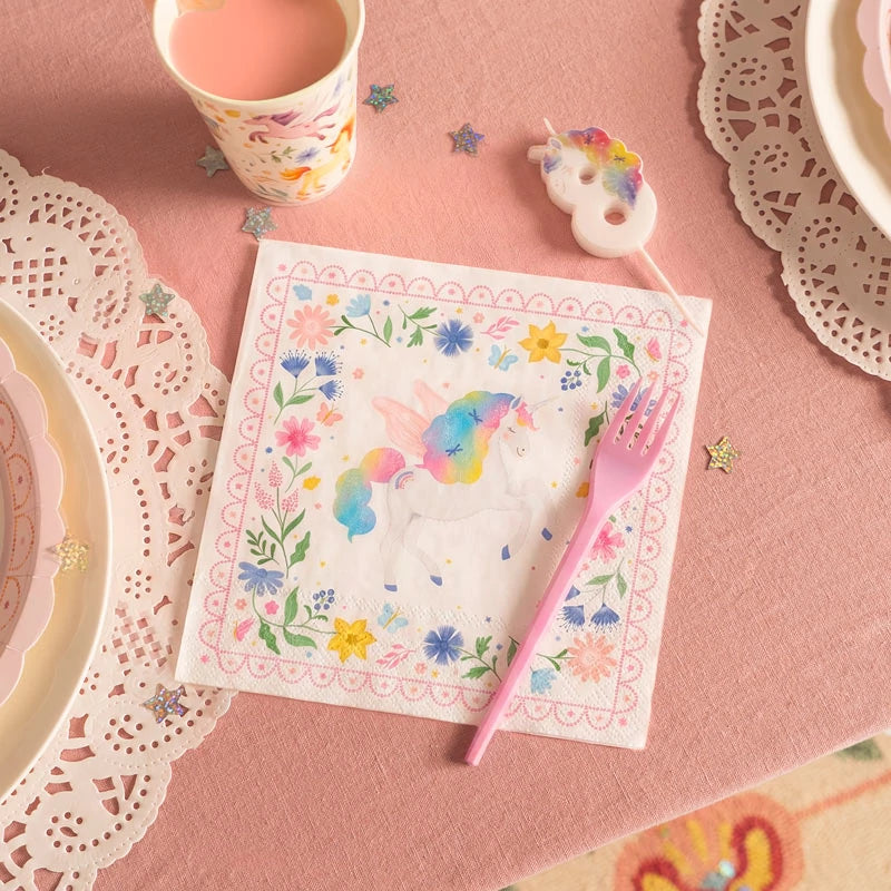 Inspiracion con Servilleta Papel Doble Capa 33 x 33 cm Unicornios Mágicos
