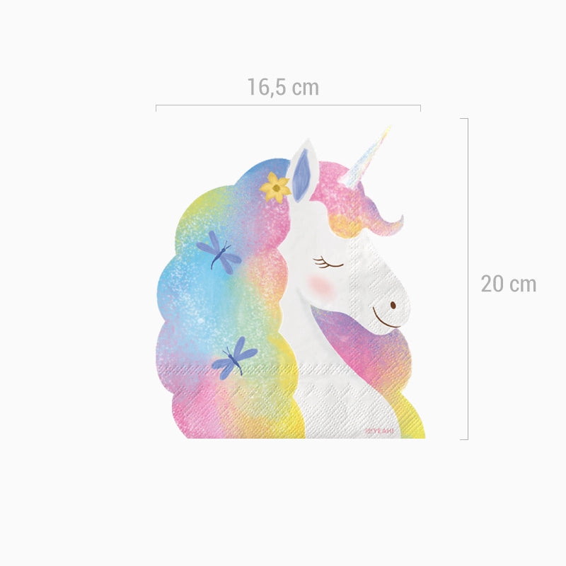 Inspiracion con Servilleta Papel Doble Capa Forma 40 x 33 cm Unicornios Mágicos