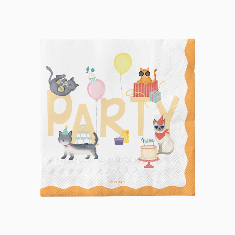 Serviette en papier double épaisseur 33 x 33 cm Chatons