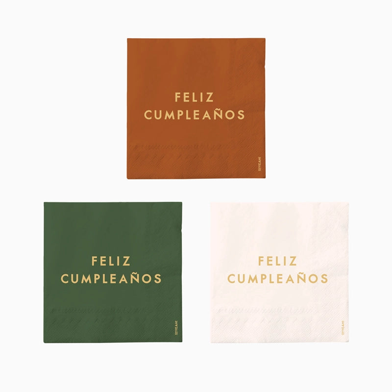 Tovagliolo di carta doppio strato 33 x 33 cm Colore Happy Birthday