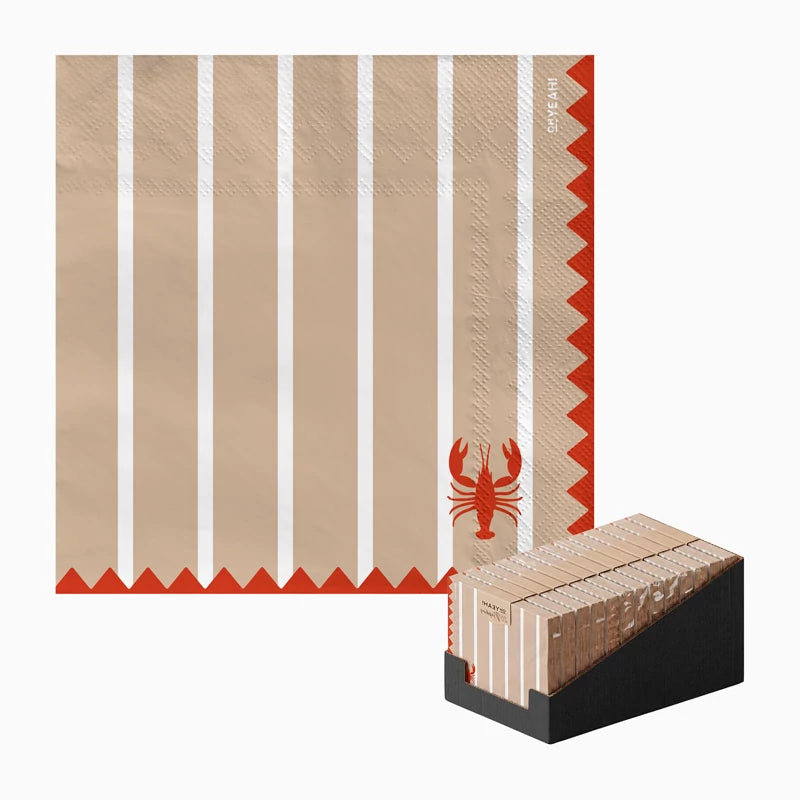 Serviette en papier double épaisseur 33 x 33 cm Homard