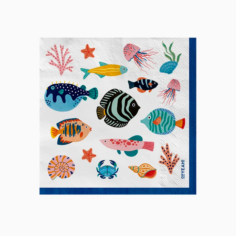 Servilleta Papel Doble Capa 33 x 33 cm Peces