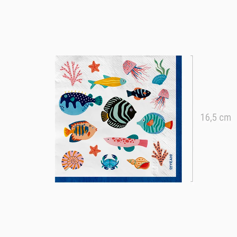 Servilleta Papel Doble Capa 33 x 33 cm Peces
