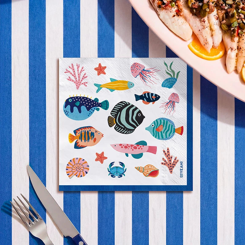 Double Layer Paper Napkin 33 x 33 cm Fish