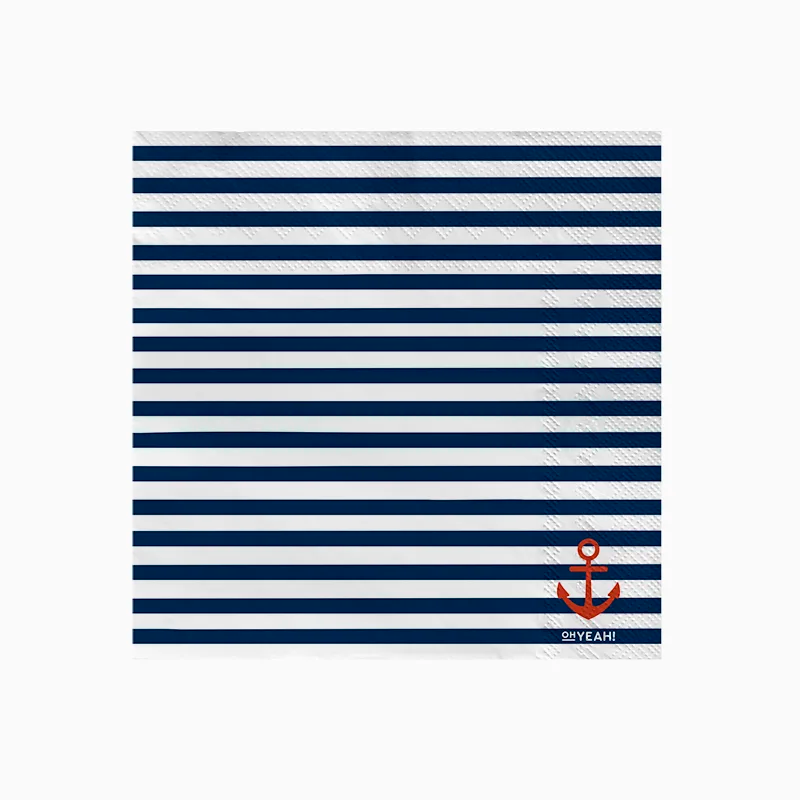 Servilleta Papel Doble Capa 33 x 33 cm Rayas Marineras