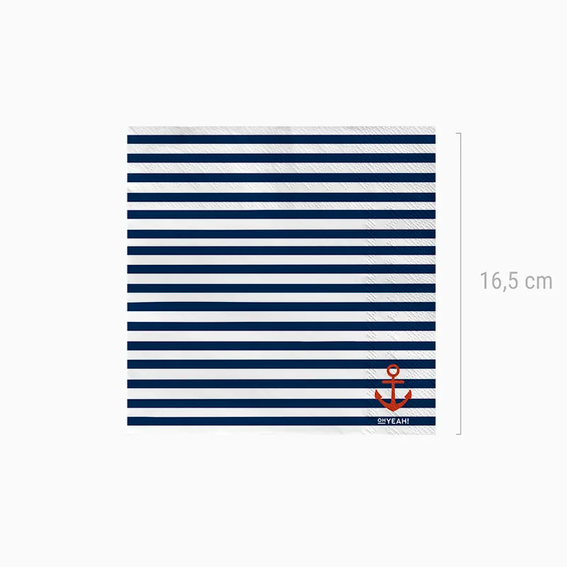 Servilleta Papel Doble Capa 33 x 33 cm Rayas Marineras
