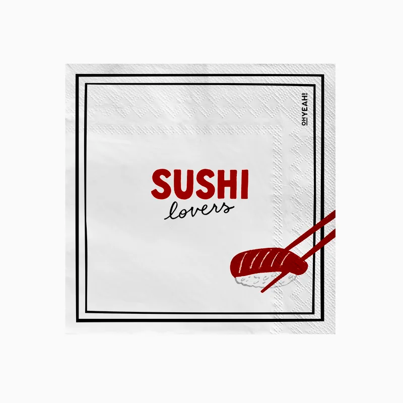 Servilleta Papel Doble Capa 33 x 33 cm 'Sushi Lovers'