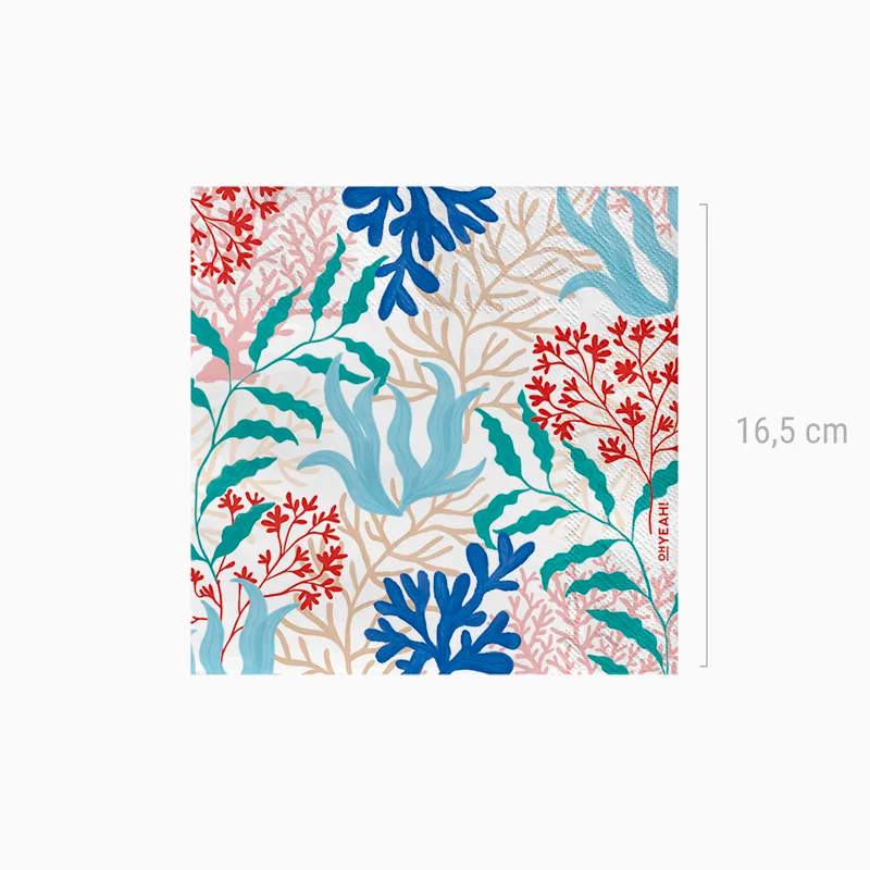 Servilleta Papel Doble Capa 33 x 33 cm Fondo Marino