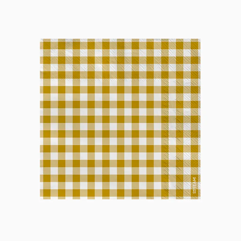 Servilleta Papel Doble Capa 33 x 33 cm Vichy Ocre