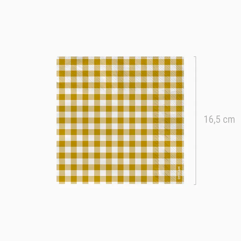 Servilleta Papel Doble Capa 33 x 33 cm Vichy Ocre