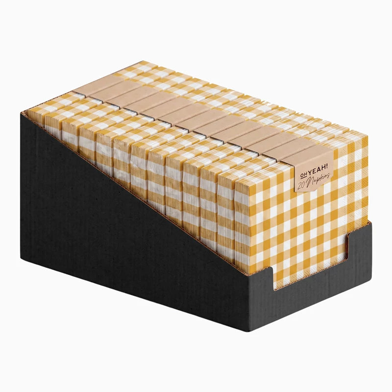 Guardanapo de papel dupla camada 33 x 33 cm Vichy Ocre