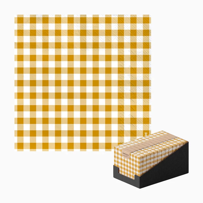 Guardanapo de papel dupla camada 33 x 33 cm Vichy Ocre