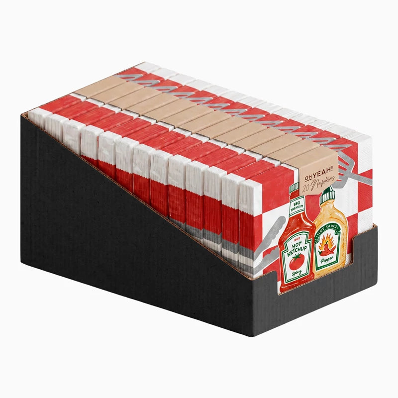 Double Layer Paper Napkin 33 x 33 cm Barbecue + Display Box