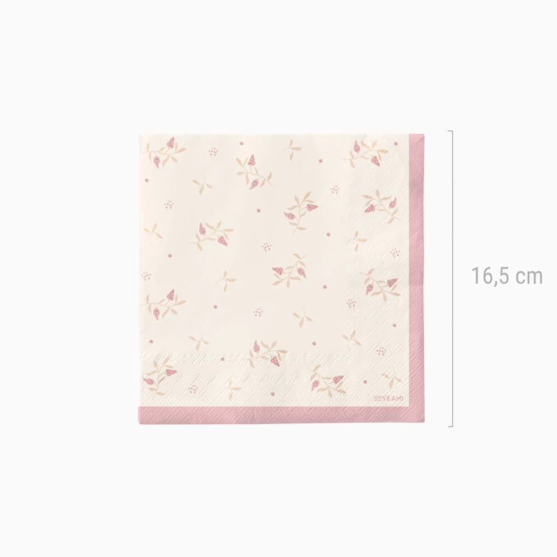 Tovagliolo di carta doppio strato 33 x 33 cm Orsetto floreale rosa
