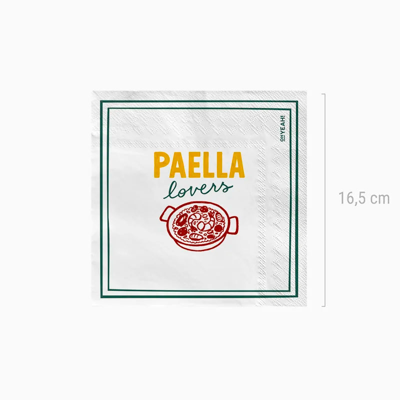 Servilleta Papel Doble Capa 33 x 33 cm 'Paella Lovers'